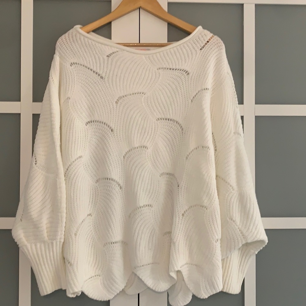 White dolman sweater